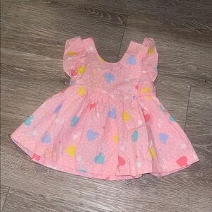 Vintage Popsicle Brand 12 month‎ pink dress 90s hearts pink baby girl